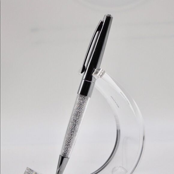 Silvertone Ballpoint Pen with Crystals - Picture 5 of 7